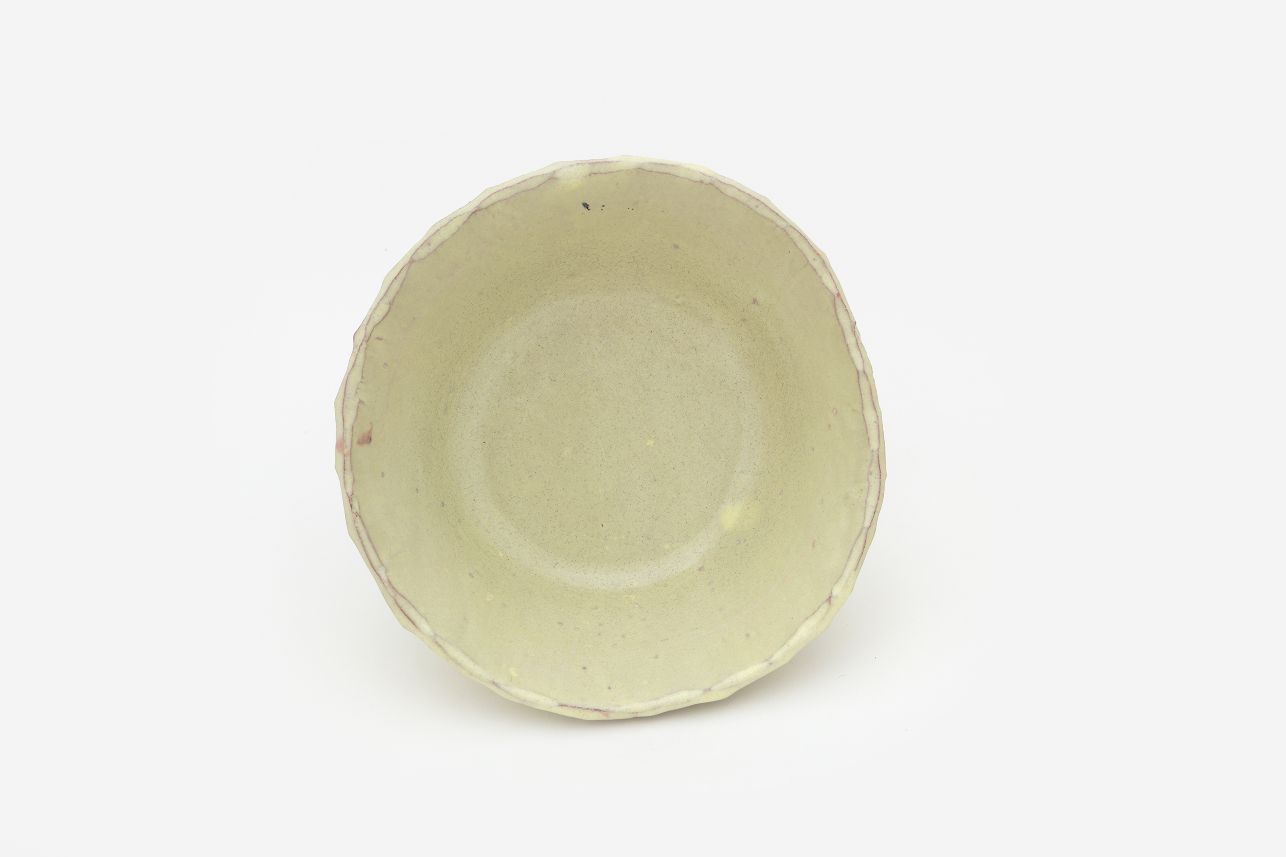 Hylton Nel - Yellowish bowl with carved edging, 
