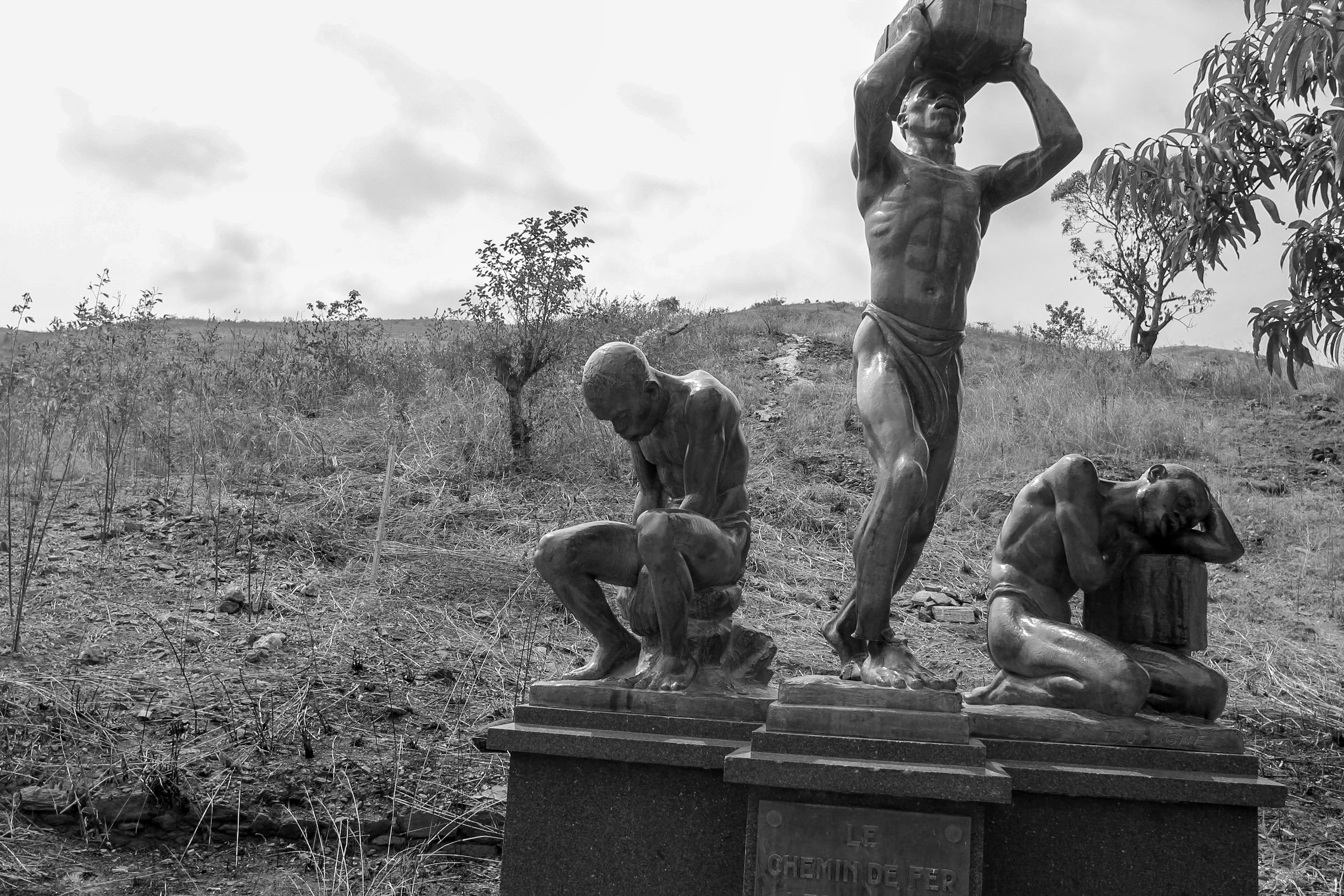  - Statue commemorating workers who died during the construction of the Kinshasa, Matadi railway, Democratic Republic of Congo, 2003