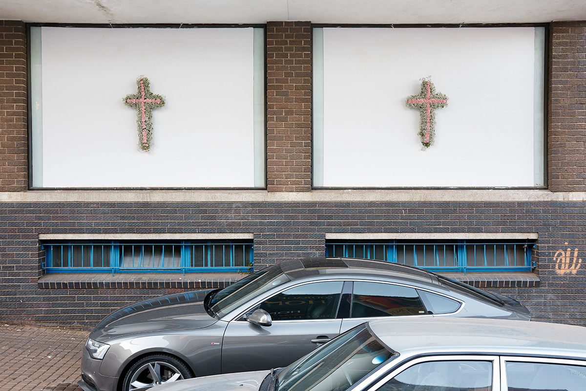 Installation view of Jody Brand's #SayHerName outside Stevenson, Johannesburg