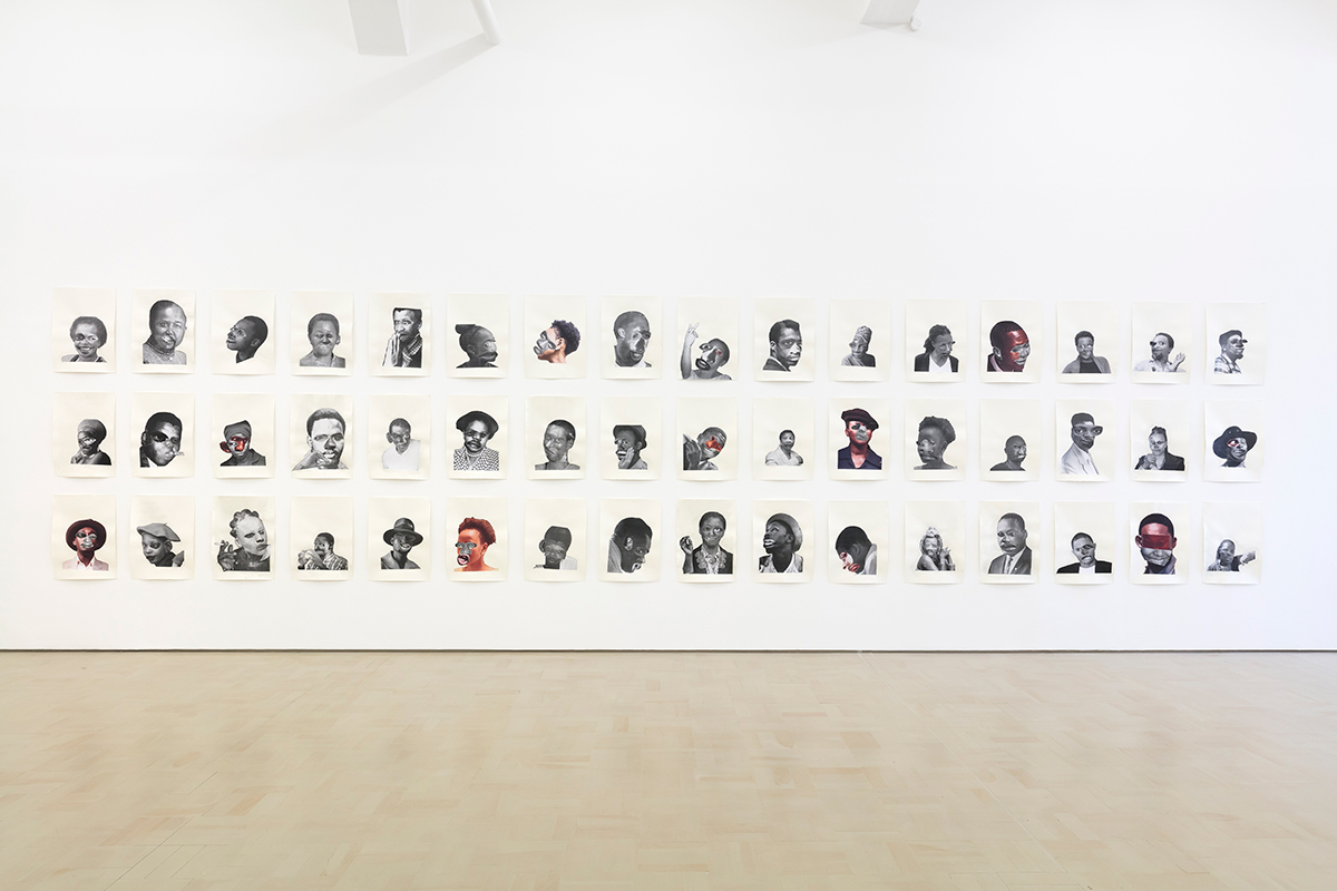 Neo Matloga, Black Collages, installation view