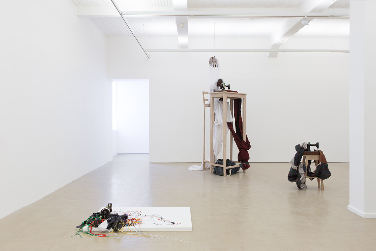 Installation view and detail from performance