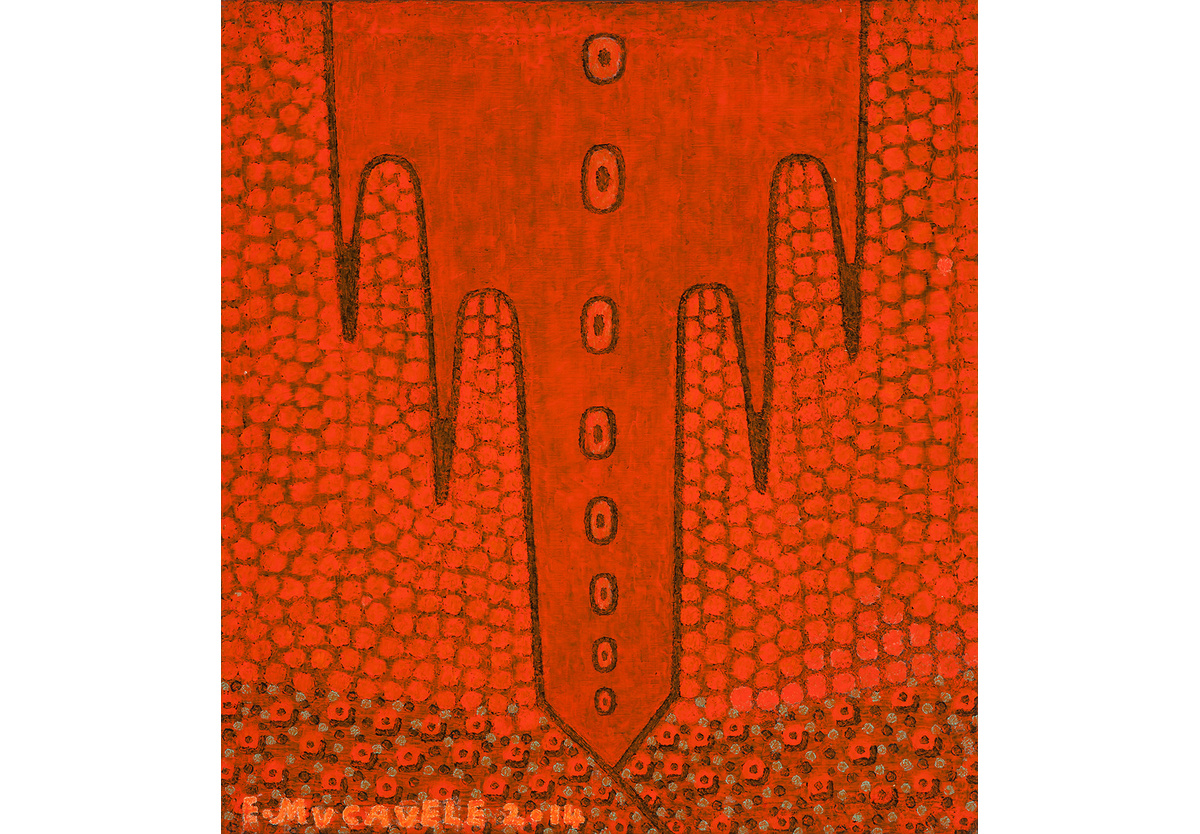 22.04 Estevão Mucavele - Untitled (Orange Mountains and Flowers), 2014