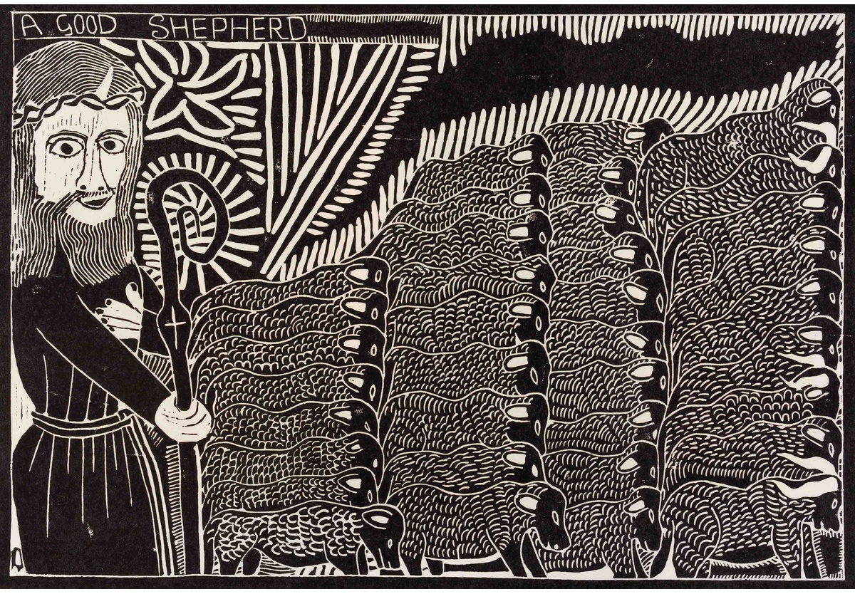 John Muafangejo - A Good Shepherd, 1974