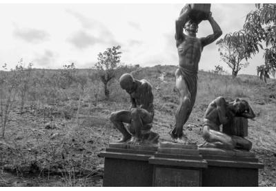 Statue commemorating workers who died during the construction of the Kinshasa, Matadi railway, Democratic Republic of Congo