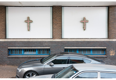 Installation view of Jody Brand's #SayHerName outside Stevenson, Johannesburg