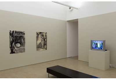 Installation view of Unathi Sigenu's The Beautiful Darkness, Stevenson, Cape Town